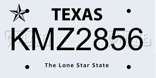 KMZ2856 Texas License Plate