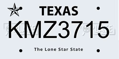 KMZ3715 Texas License Plate