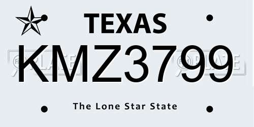 KMZ3799 Texas License Plate