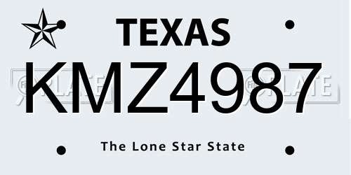 KMZ4987 Texas License Plate