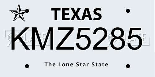 KMZ5285 Texas License Plate