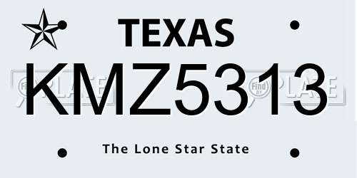 KMZ5313 Texas License Plate