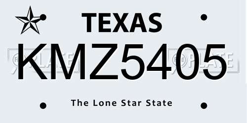 KMZ5405 Texas License Plate