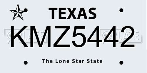 KMZ5442 Texas License Plate