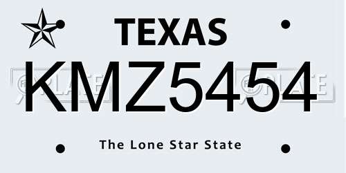 KMZ5454 Texas License Plate