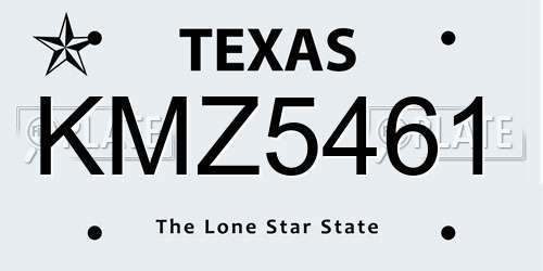 KMZ5461 Texas License Plate