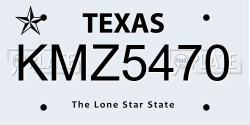 KMZ5470 Texas License Plate