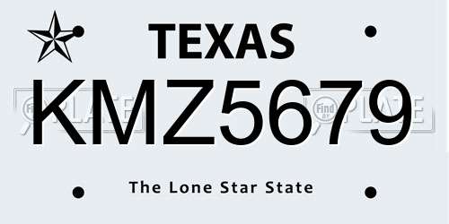 KMZ5679 Texas License Plate