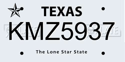 KMZ5937 Texas License Plate