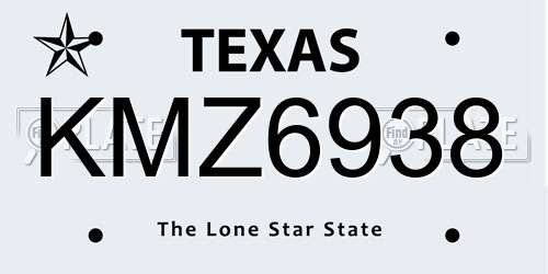 KMZ6938 Texas License Plate