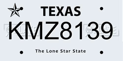 KMZ8139 Texas License Plate