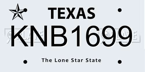 KNB1699 Texas License Plate