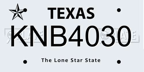 KNB4030 Texas License Plate