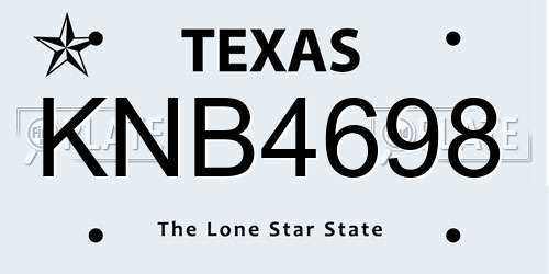 KNB4698 Texas License Plate