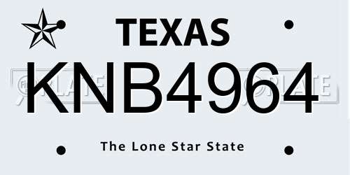 KNB4964 Texas License Plate