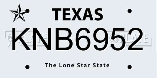 KNB6952 Texas License Plate