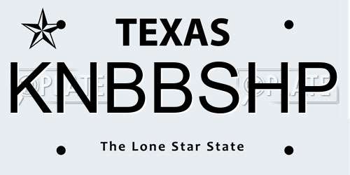 KNBBSHP Texas License Plate
