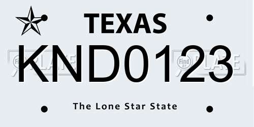 KND0123 Texas License Plate