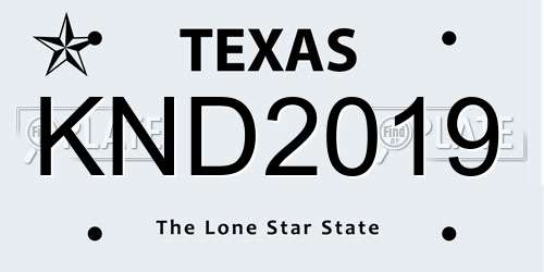 KND2019 Texas License Plate