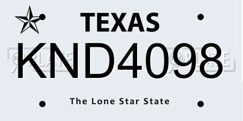 KND4098 Texas License Plate