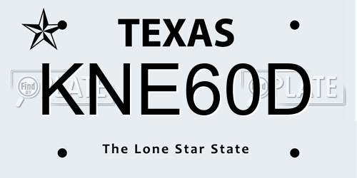 KNE60D Texas License Plate