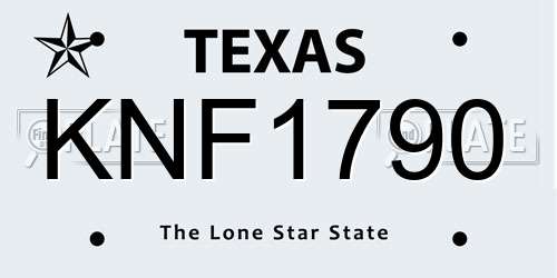 KNF1790 Texas License Plate