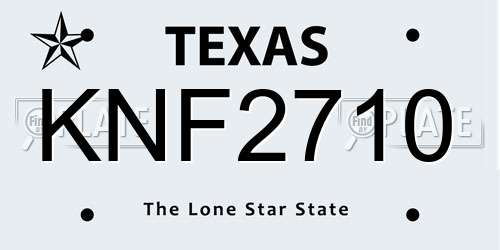 KNF2710 Texas License Plate