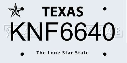 KNF6640 Texas License Plate