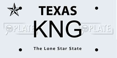 KNG Texas License Plate
