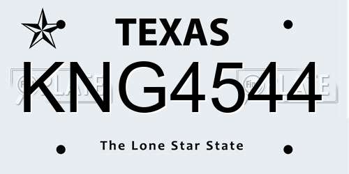 KNG4544 Texas License Plate