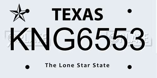KNG6553 Texas License Plate