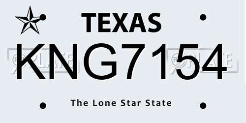 KNG7154 Texas License Plate