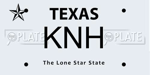 KNH Texas License Plate