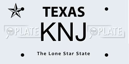 KNJ Texas License Plate