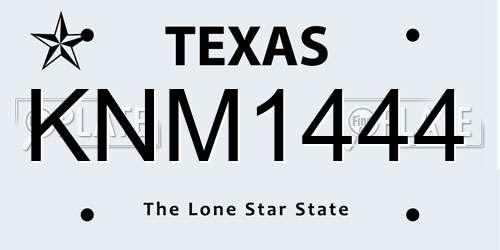 KNM1444 Texas License Plate