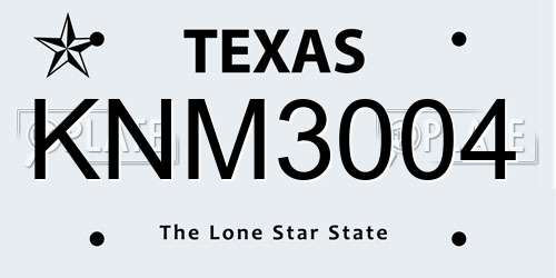 KNM3004 Texas License Plate