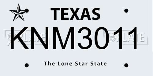 KNM3011 Texas License Plate