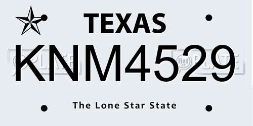 KNM4529 Texas License Plate