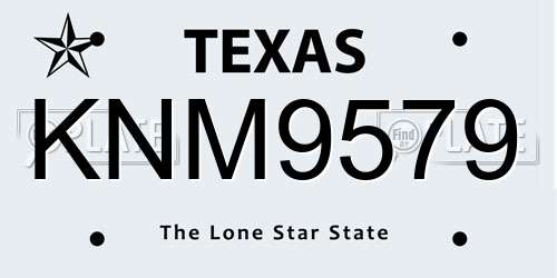 KNM9579 Texas License Plate