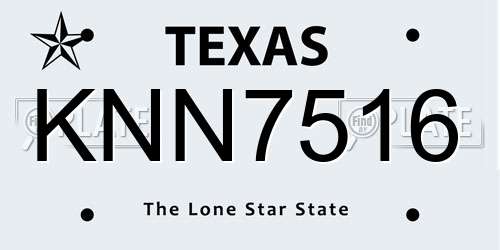 KNN7516 Texas License Plate