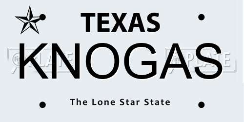 KNOGAS Texas License Plate