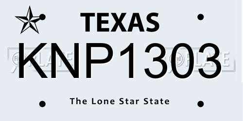 KNP1303 Texas License Plate