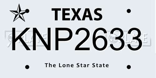 KNP2633 Texas License Plate