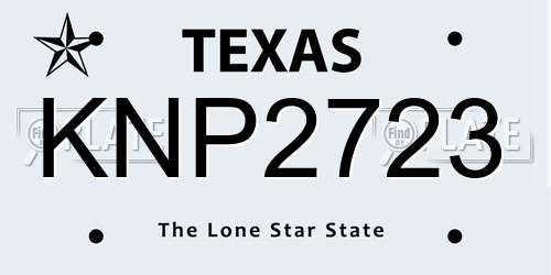 KNP2723 Texas License Plate