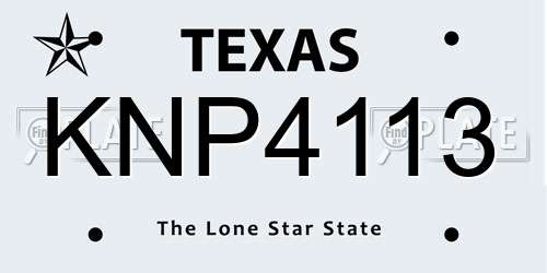 KNP4113 Texas License Plate