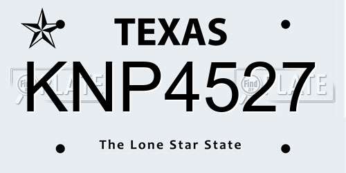 KNP4527 Texas License Plate
