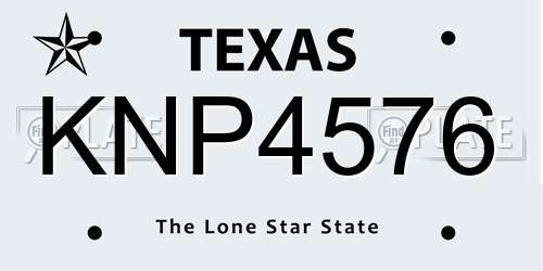 KNP4576 Texas License Plate