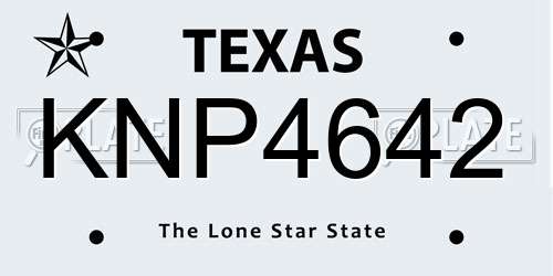 KNP4642 Texas License Plate