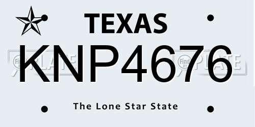 KNP4676 Texas License Plate