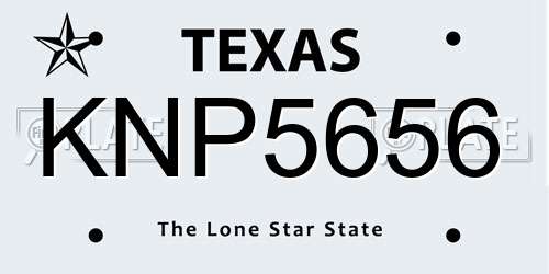KNP5656 Texas License Plate